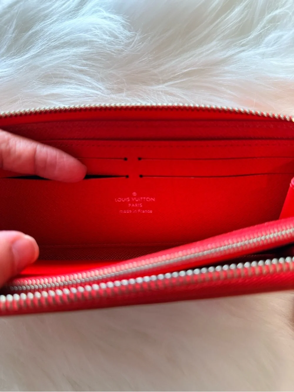Louis Vuitton Red Epi Leather Zip-Around Wallet